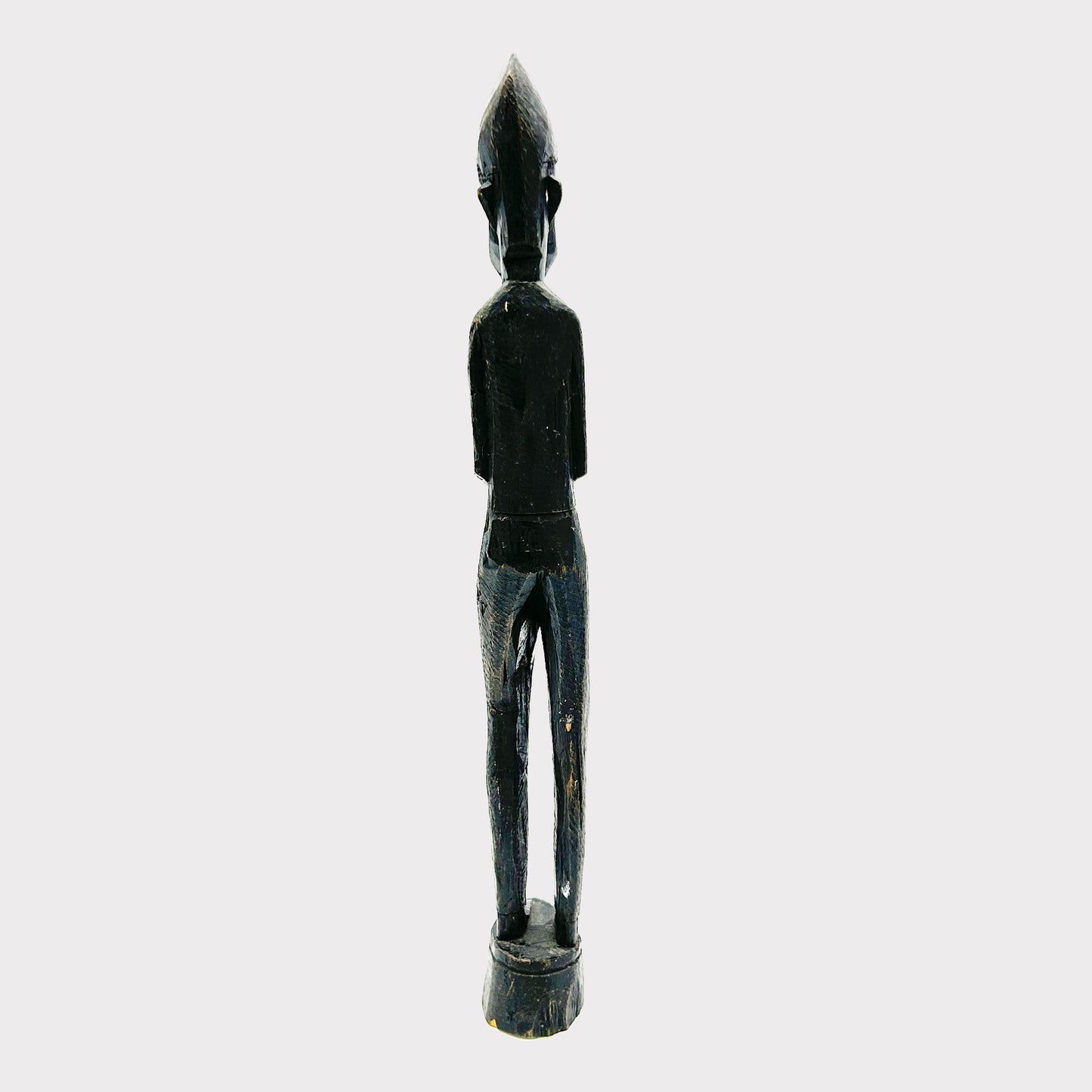 back view of African Ebonized Carved Standing Figure