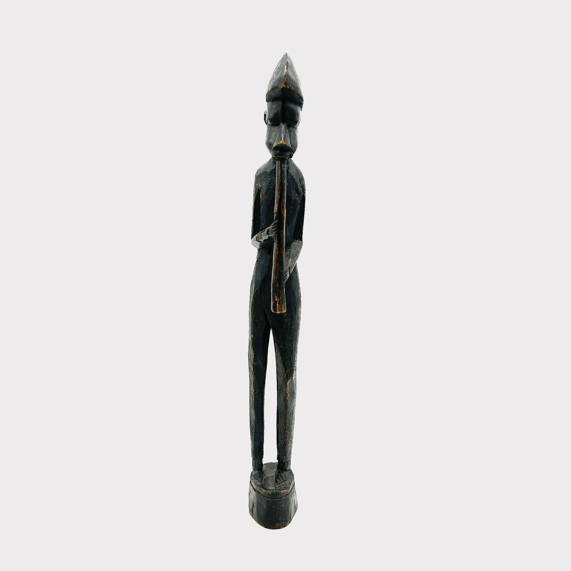 front view of African Ebonized Carved Standing Figure