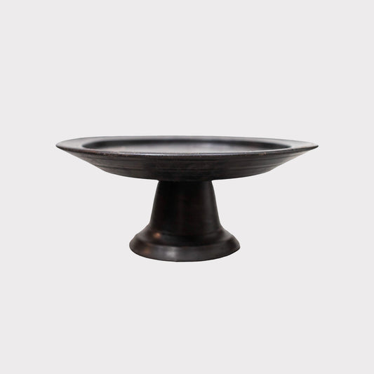 ebonized wood footed pedestal bowl