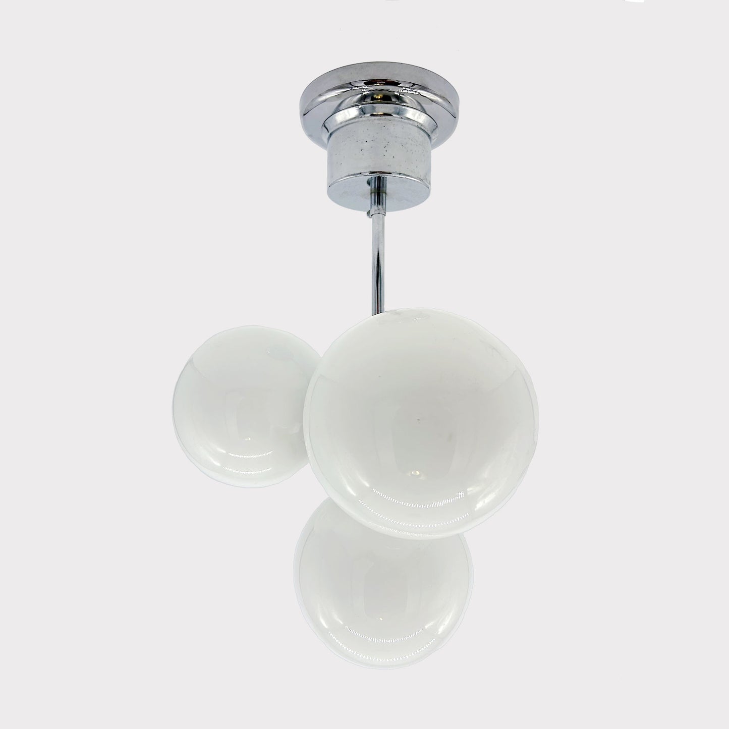 alternative side view Chrome Sputnik Pendant Lamp with Opaline Glass