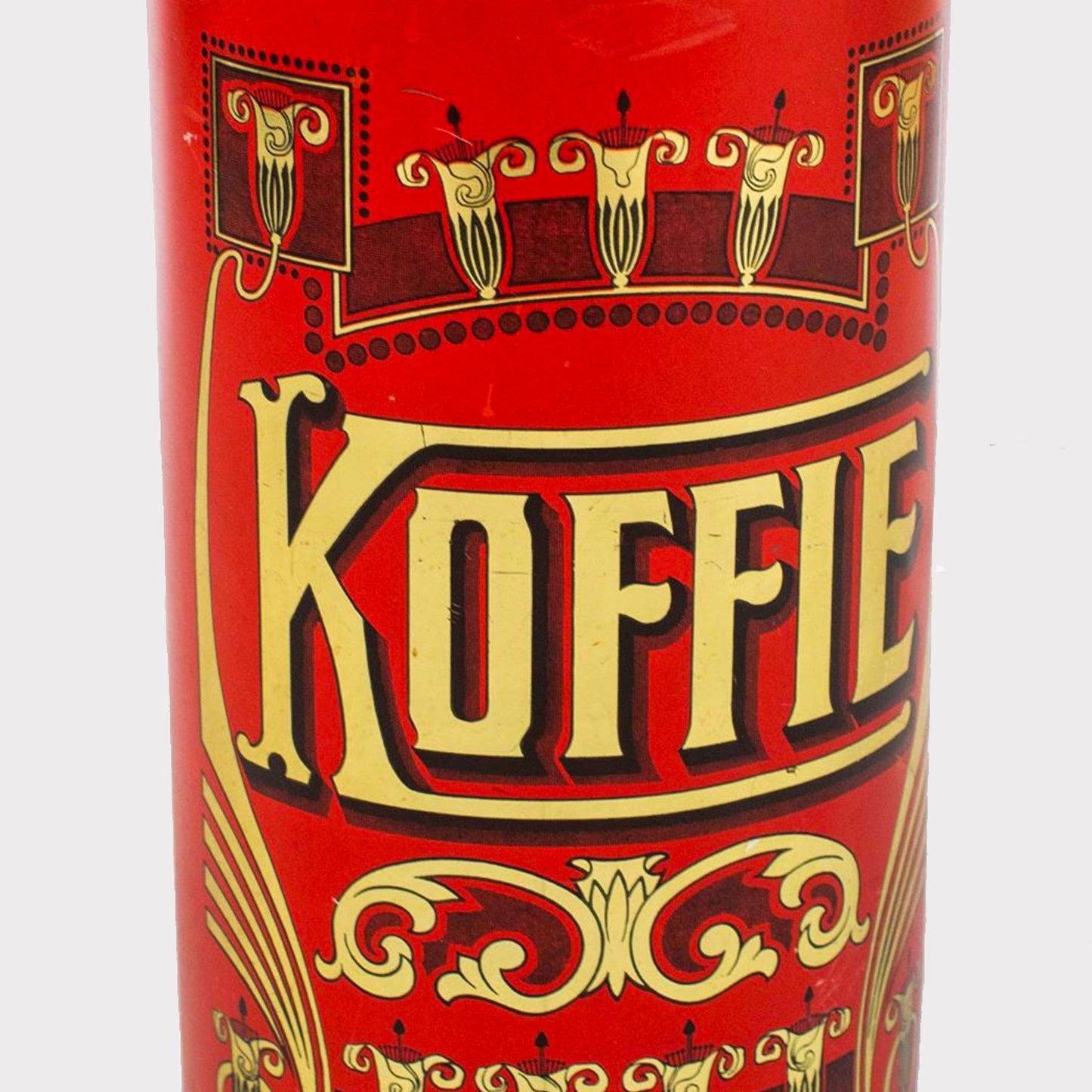 close up view of 19th Century Large Art Nouveau Coffee Tin