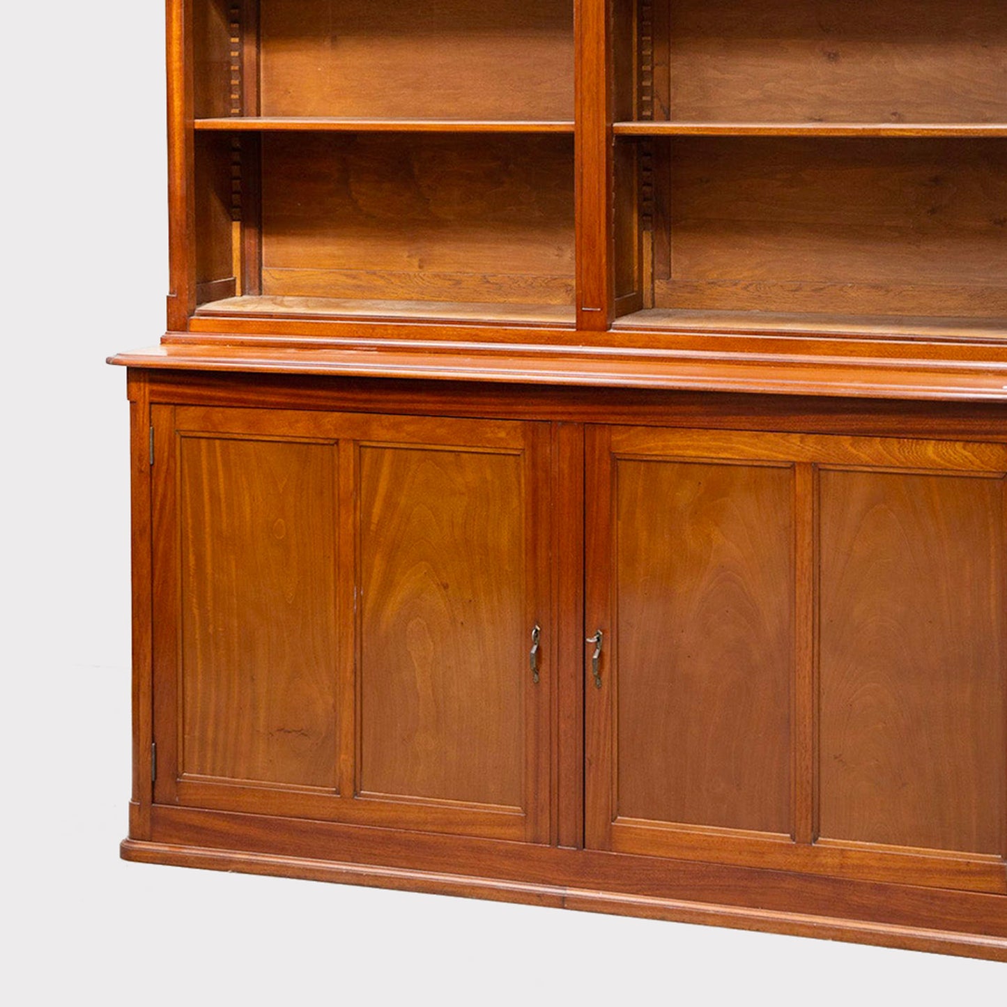 close up view of French Mahogany Open Library Bookcase