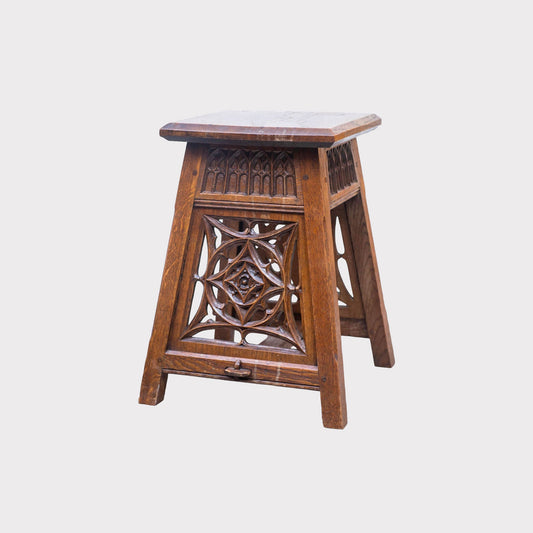 Belgian Neogothic Oak Stool