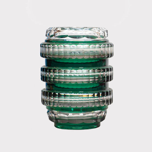 Val Saint Lambert Deco Cut to Clear Crystal Vases